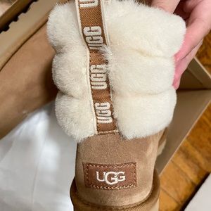 UGG brand new in box, camel colored, Size 8 Fluff Mini Quilted boots